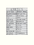 Handwritten Lyrics Checklist Canvas